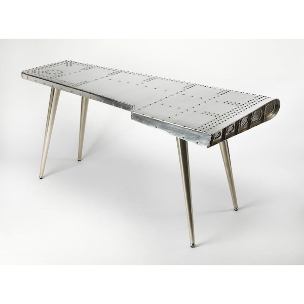 Homeroots 29.5 x 67.5 x 35.5 in. Funky Silver Wing Desk - 389427