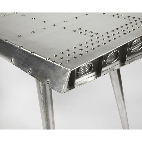 Homeroots 29.5 x 67.5 x 35.5 in. Funky Silver Wing Desk - 389427