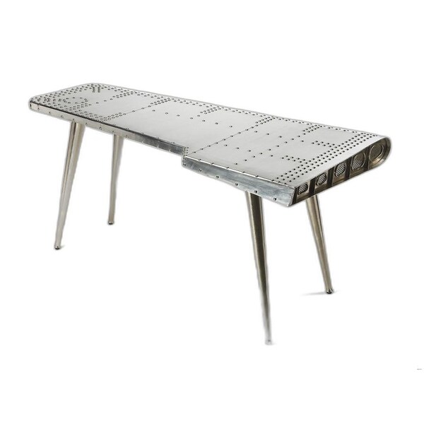 Homeroots 29.5 x 67.5 x 35.5 in. Funky Silver Wing Desk - 389427