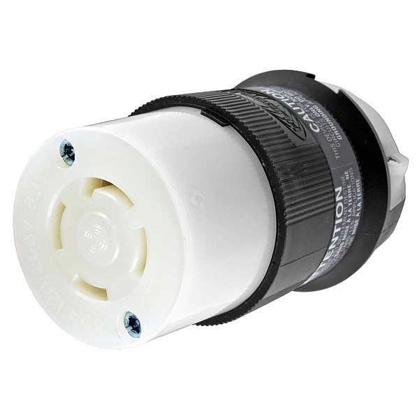 Hubbell 30A Twist-Lock Connector 4P 4W 120/208VAC L18-30R BK/WT - HBL2753