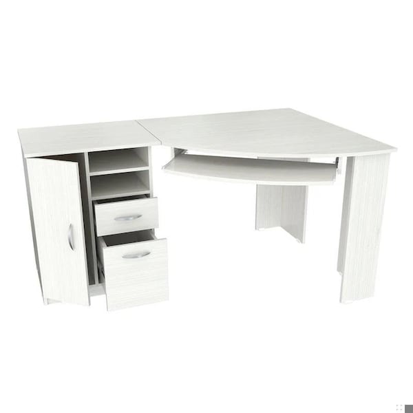 Homeroots Corner Computer Desk - Melamine and Engineered wood - 249807