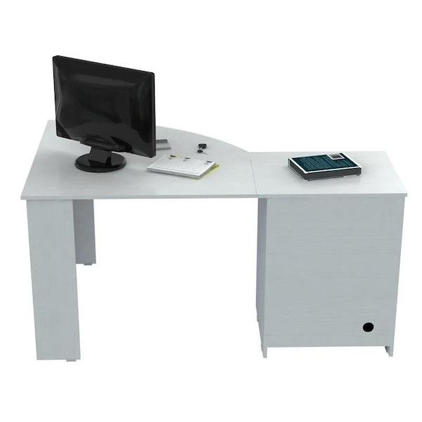 Homeroots Corner Computer Desk - Melamine and Engineered wood - 249807