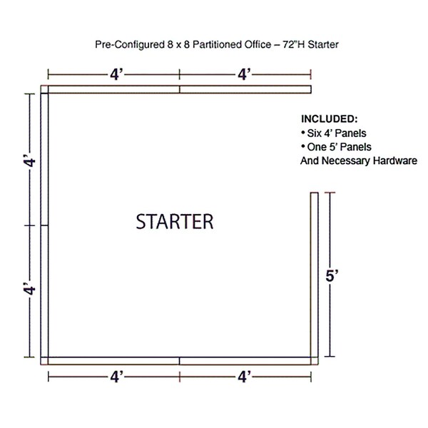 Interion By Global Industrial 96 in D X 72 in H, 96 in W X Fabric Panels / Wood Frame / Steel Connectors, Gray - 236624GY