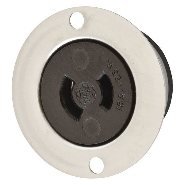 Hubbell 15A Midget Locking Flanged Receptacle 2P 2W 120VAC - HBL7468