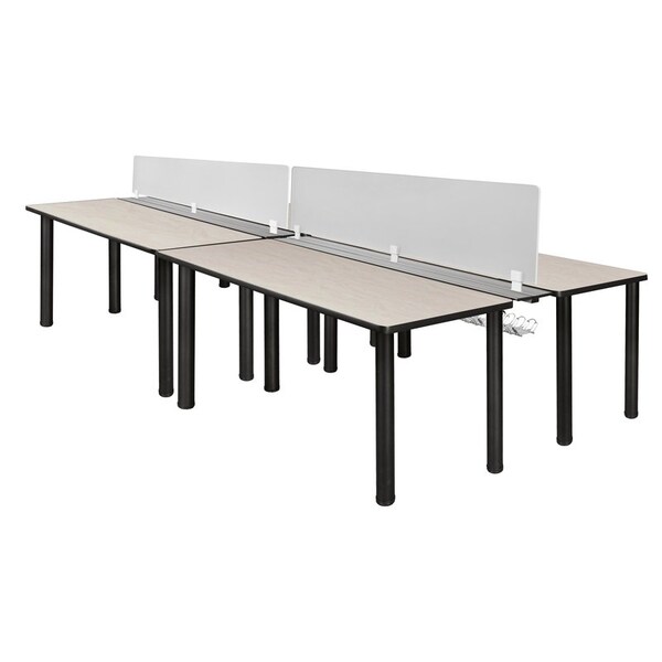 Kee Desking Desks > Benching > Kee Benching Systems, Black|Maple, Wood|Metal - MBSPD12024PLBPBK