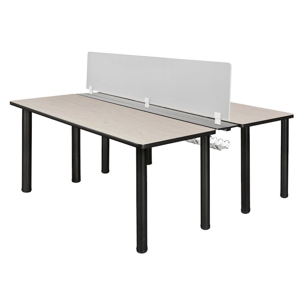 Kee Desking Desks > Benching > Kee Benching Systems, Black|Maple, Wood|Metal - MBSPD6024PLBPBK