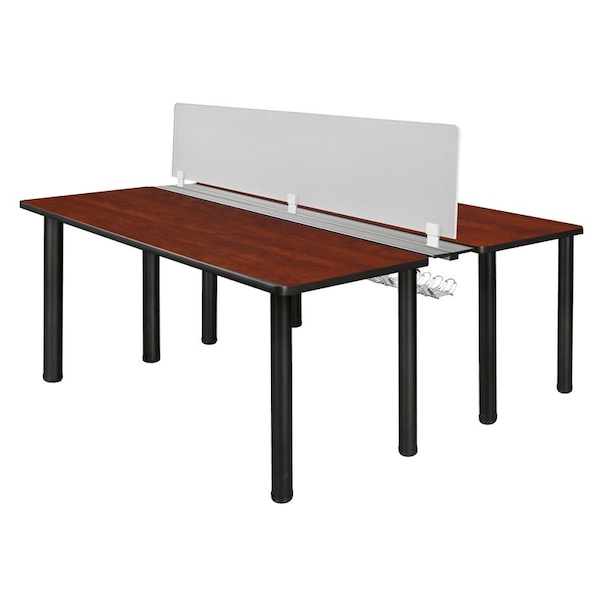 Kee Desking Desks > Benching > Kee Benching Systems, Black|Cherry, Wood|Metal - MBSPD6024CHBPBK