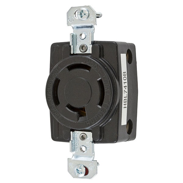 Hubbell 20A Twist-Lock Receptacle 4P 4W 120/208VAC BK - HBL7410B