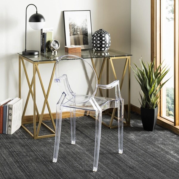 Safavieh Theresa Glass Top Desk, Clear & Gold - DSK2202A