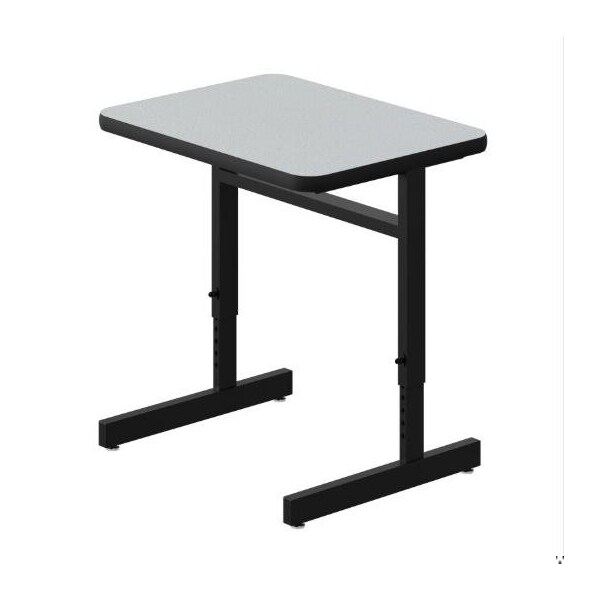 Correll HPL Student Desk, 20 in D X 27 in W X Particleboard, Gray Granite W/ Black Band - CSA2027-15