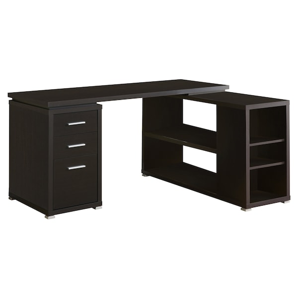 Monarch Specialties Computer Desk, Home Office, Corner, Storage Drawers, L Shape, Work, Laptop, Laminate, Brown - I 7019