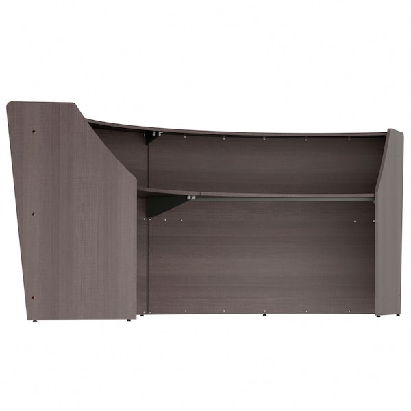 Linea Italia Curved Reception Desk with Counter, 2 Units, 124 inW x 49 inD, Mocha - ZUT296