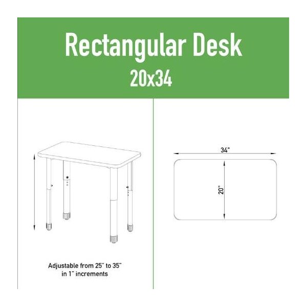 Correll TFL Collaborative Desk, 20 in D X 34 in W X Particleboard - AD3420TF-REC-15-13-13