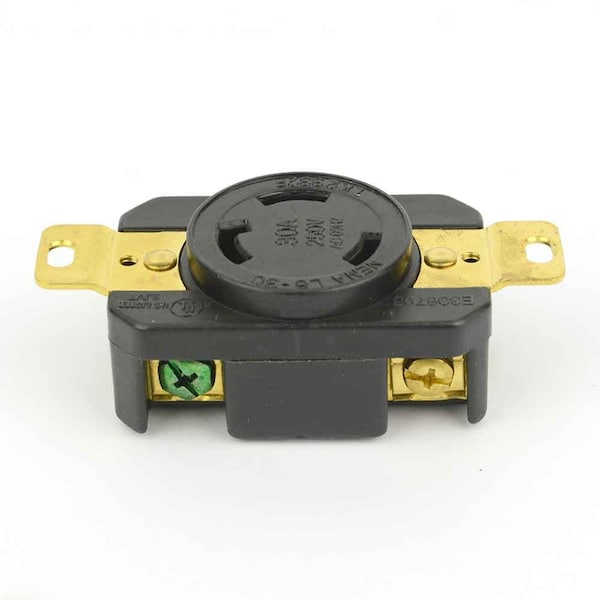 Superior Electric Twist Lock Wall Mount Electrical Receptacle 3 Wire, 30 Amps, 250V, NEMA L6-30R - YGP017F