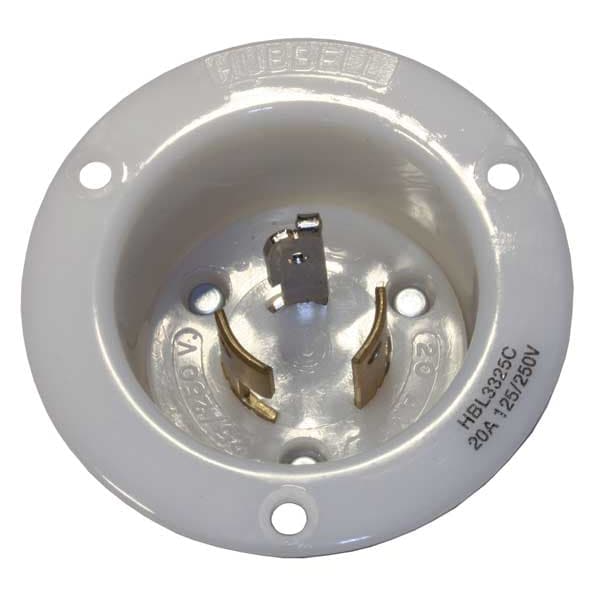 Hubbell 20A Flanged Twist-Lock Inlet 3P 3W 125/250VAC WT - HBL3325C