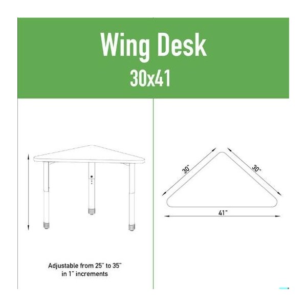 Correll HPL Collaborative Wing Desk, 30 in D X 41 in W X Particleboard - AD3041TF-WING-15-13-38