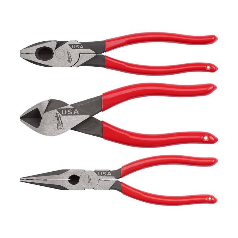 Milwaukee Linesman Plier with 8 in. Long Nose Plier and 6 in. Diagonal Plier - MT500-MT506-MT505
