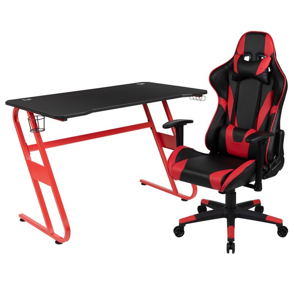 Flash Furniture Red Gaming Desk and Chair Set - BLN-X20RSG1030-RD-GG