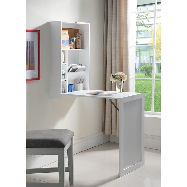 Kb 32 x 20 x 6 in. Wall-Mounted Desk - White - HO318