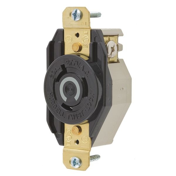 Hubbell 20A Twist-Lock Receptacle 2P 3W 277VAC L7-20R BK - HBL2330