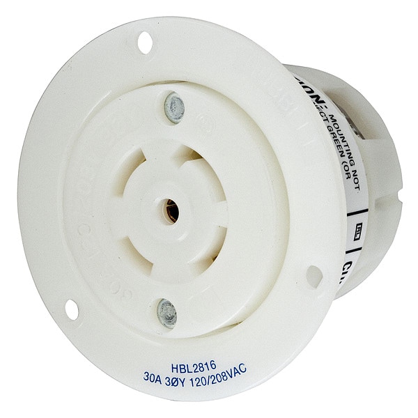 Hubbell 30A Flanged Twist-Lock Receptacle 4P 5W 120/208VAC - HBL2816