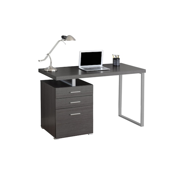 Monarch Specialties Computer Desk, Home Office, Laptop, Left, Right Set-up, Storage Drawers, 48"L, Work, Metal, Grey - I 7426