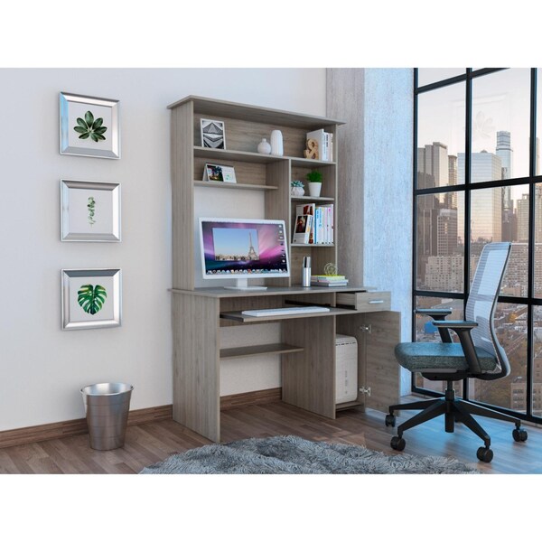 Tuhome 22.9 in. D X 70.8 in. H, 43.3 in. W X Laminate, Light Gray - ELZ5720