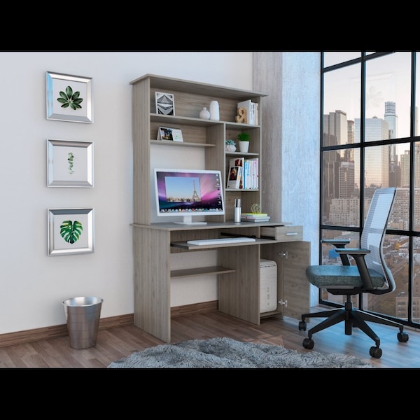 Tuhome 22.9 in. D X 70.8 in. H, 43.3 in. W X Laminate, Light Gray - ELZ5720