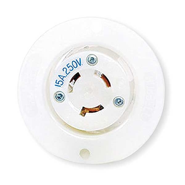 Hubbell 15A Flanged Twist-Lock Receptacle 2P 3W 250VAC - HBL4585C