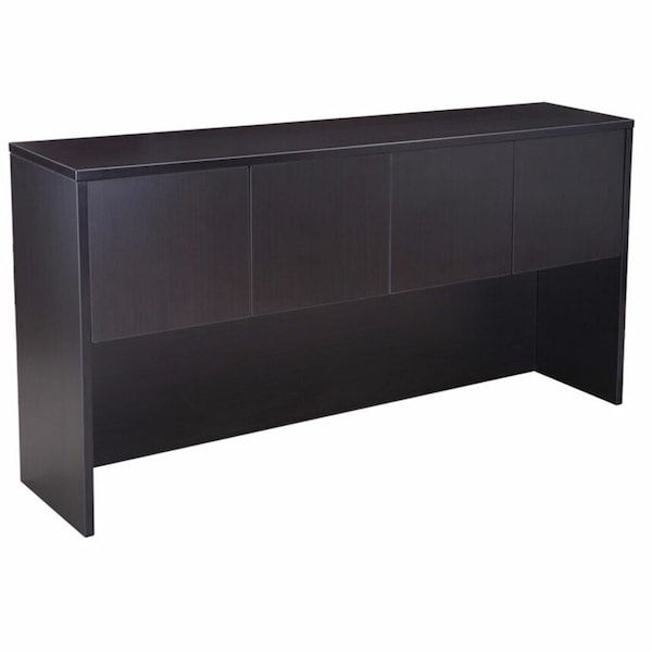 Boss Hutch With Doors, Mocha, 71"x15"x36", 15 in D X 36 in H, 71 in W X Wood - N144-MOC