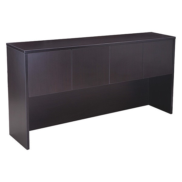 Boss Hutch With Doors, Mocha, 71"x15"x36", 15 in D X 36 in H, 71 in W X Wood - N144-MOC