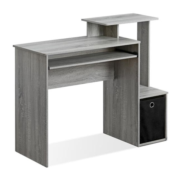 Highkey Econ Multipurpose Home Office Computer Writing Desk with Bin; French Oak Grey - LR375179