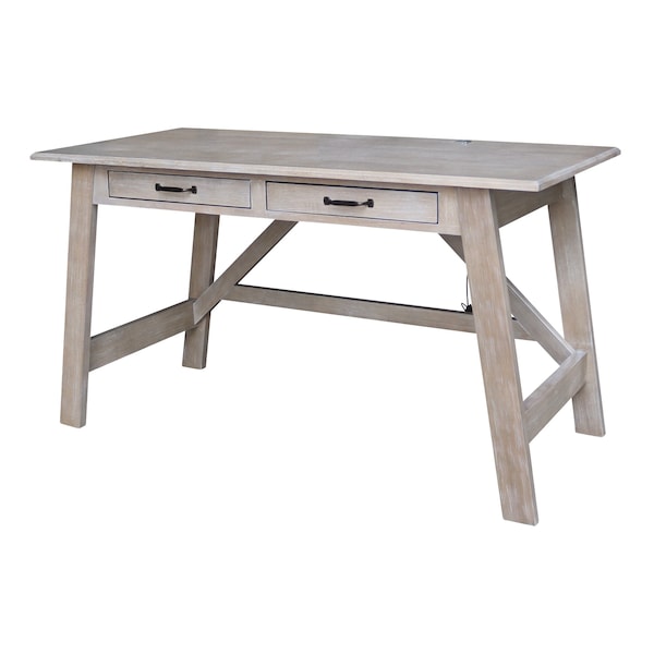 International Concepts Serendipity Desk with 2 Drawers, Washed Gray Taupe - OF09-69