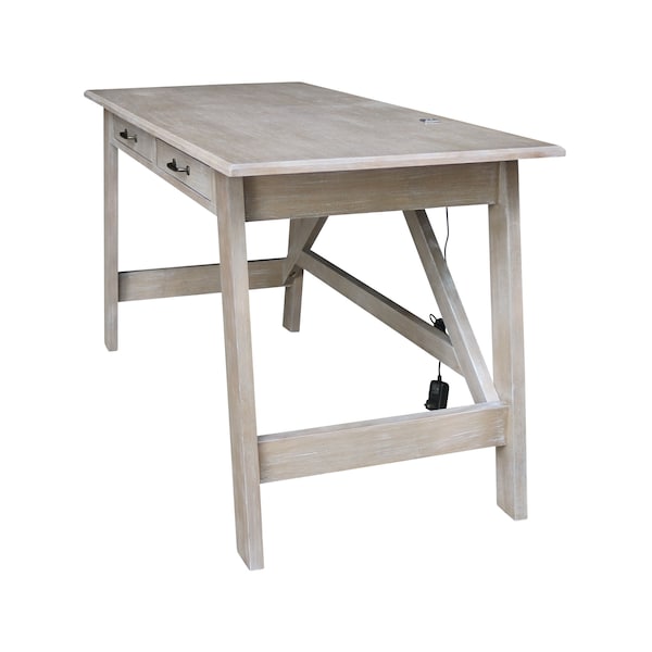 International Concepts Serendipity Desk with 2 Drawers, Washed Gray Taupe - OF09-69