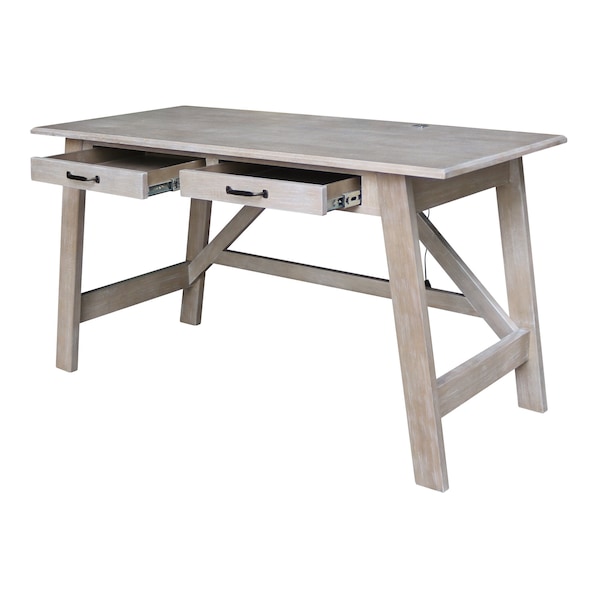 International Concepts Serendipity Desk with 2 Drawers, Washed Gray Taupe - OF09-69