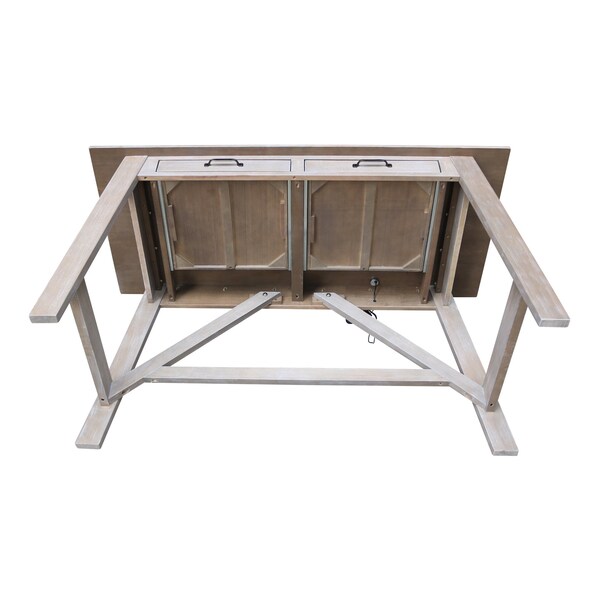International Concepts Serendipity Desk with 2 Drawers, Washed Gray Taupe - OF09-69