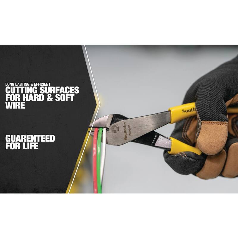 Southwire 8 in. Angled Head High-Leverage Diagonal Cutting Pliers with Dipped Handles - 58289540