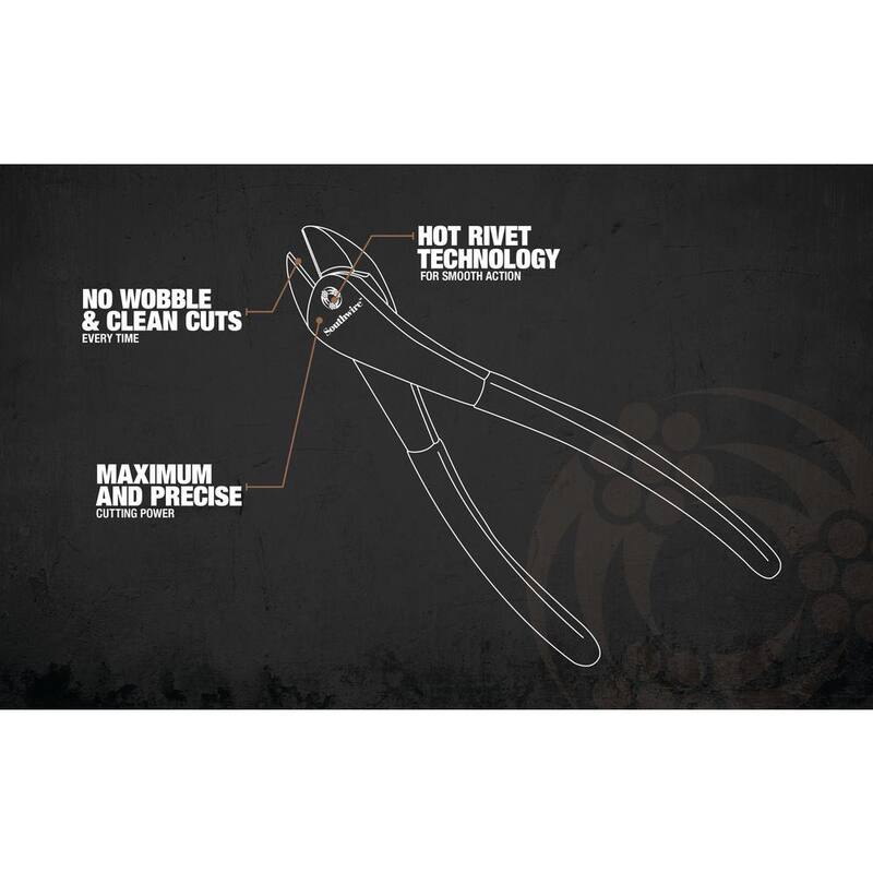 Southwire 8 in. Angled Head High-Leverage Diagonal Cutting Pliers with Dipped Handles - 58289540