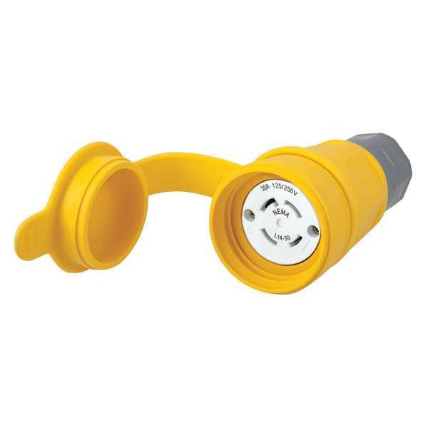 Hubbell 30A Watertight Locking Connector 3P 4W 125/250VAC L14-30R - HBL29W74