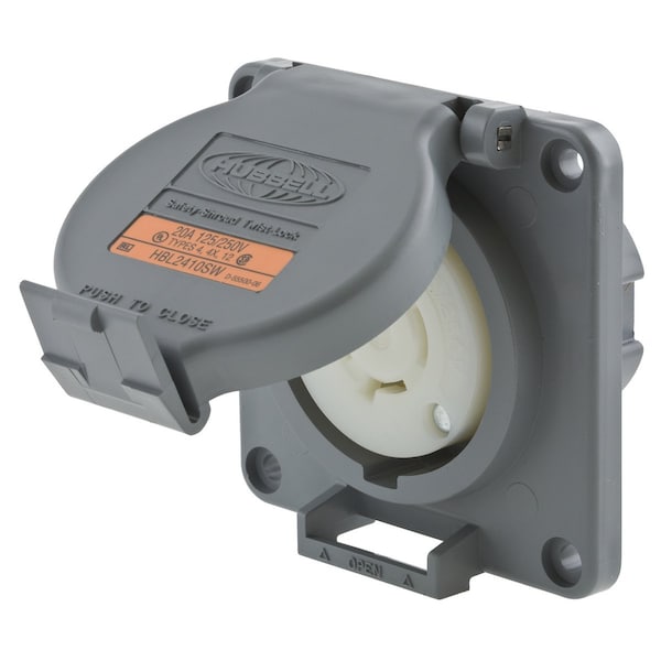 Hubbell 20A Watertight Twist-Lock Receptacle 3P 4W 125/250VAC - HBL2410SW