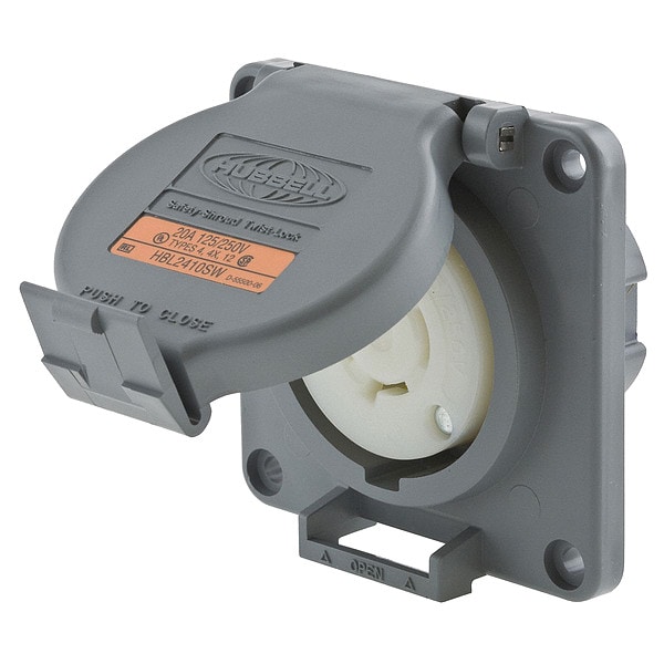 Hubbell 20A Watertight Twist-Lock Receptacle 3P 4W 125/250VAC - HBL2410SW