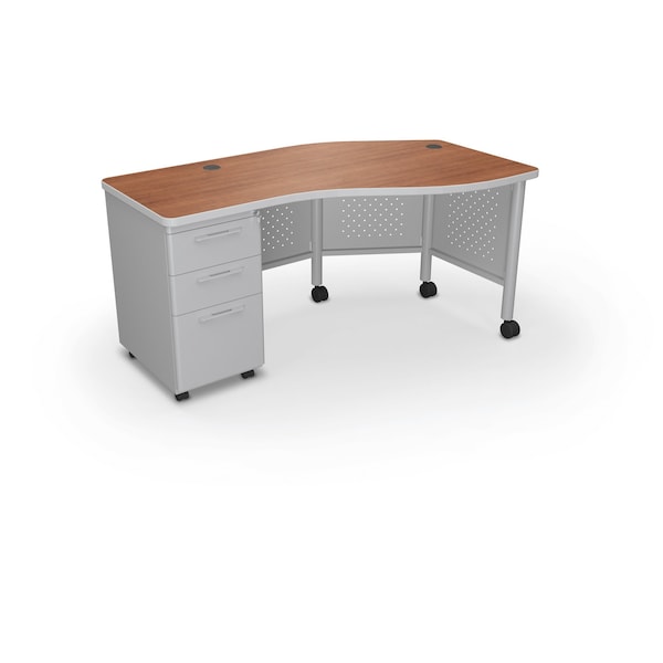 Mooreco Instructor Desk Left 29.8"H x 60"W x 36.3"D Amber Cherry - 91786-7919-PL