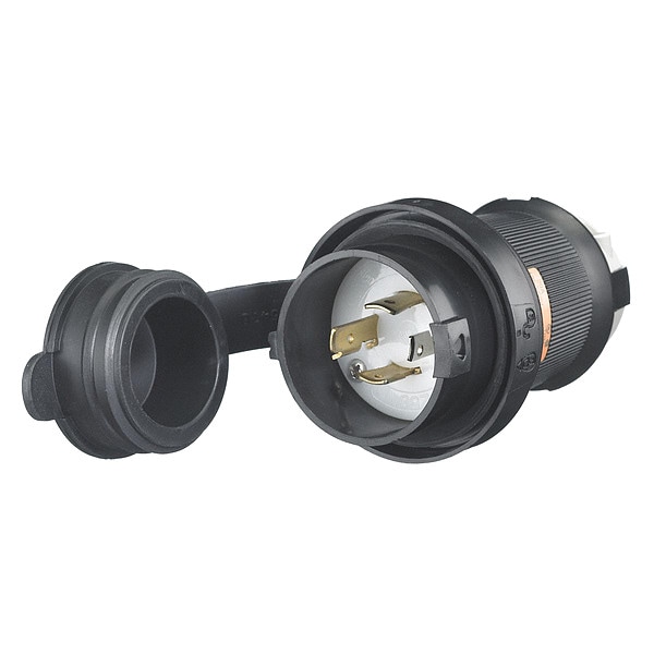 Hubbell 20A Watertight Twist-Lock Plug 3P 4W 125/250VAC - HBL2411SW