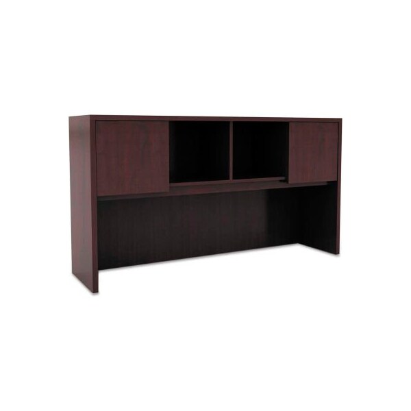 Alera Alera Hutch with Doors - 58-7/8"W x 15"D x 35-1/2"H - Mahogany - Valencia Series - VA286015MY