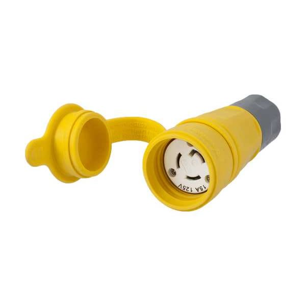 Hubbell 15A Watertight Locking Connector 2P 3W 125VAC L5-15R - HBL25W47A