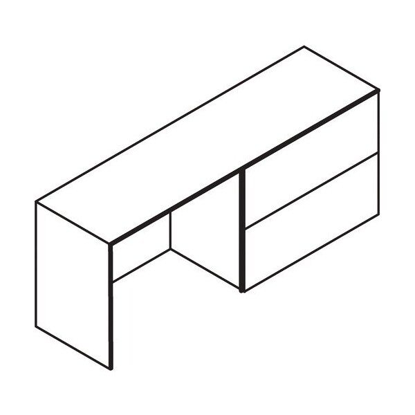Groupe Lacasse Credenza, Right Lat File, B/B, 72inWx20inDx29-1/2inH, Niagara - LAS72DS2072LFA
