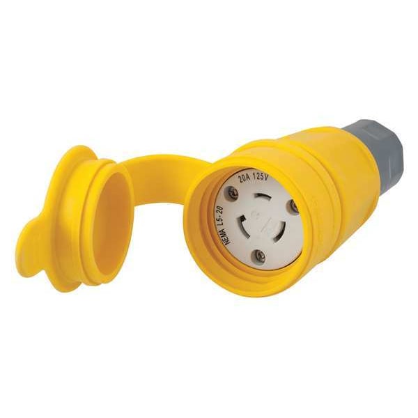 Hubbell 20A Watertight Locking Connector 2P 3W 125VAC L5-20R - HBL27W47