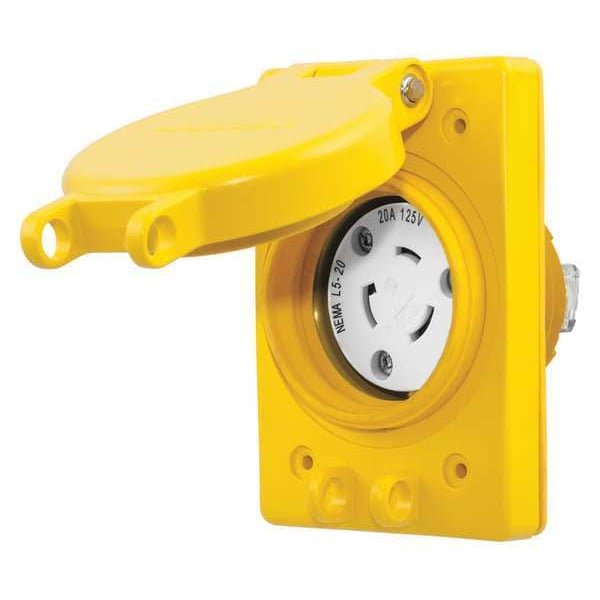 Hubbell 20A Watertight Locking Receptacle 2P 3W 125VAC - HBL67W47