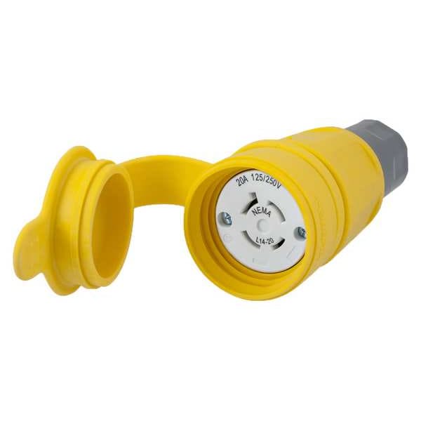 Hubbell 20A Watertight Locking Connector 3P 4W 125/250VAC L14-20R - HBL27W74