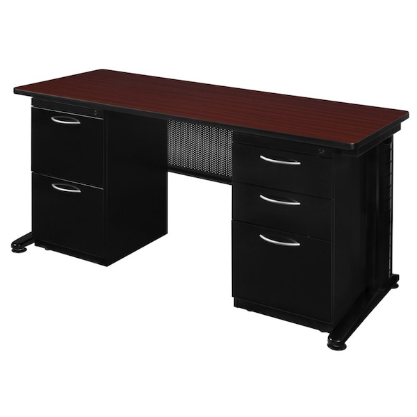 Fusion Pedestal Desk Double Pedestal Desk, Fusion 66"x30", 30" D X 29" H, 66" W X Melamine Laminate - MDP6630MH
